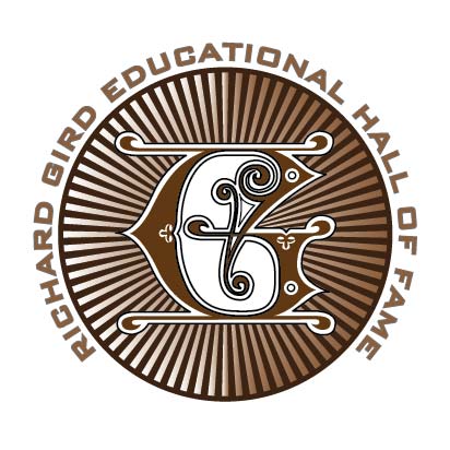 Logo for the Richard Gird Educational Hall of Fame, featuring a circle with a fancy G inside Logo for the Richard Gird Educational Hall of Fame, featuring a circle with a fancy G inside
